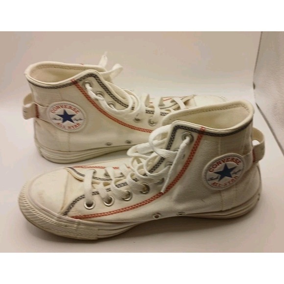 Converse Chuck Taylor All Star High Tops Logo Tag Vintage White A06104C Sneakers - Picture 16 of 16